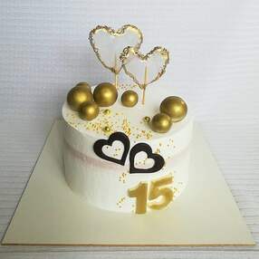 Торт на 15 лет свадьбы №114028