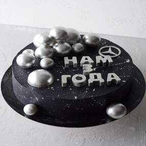 Торт черный с серебром №241118